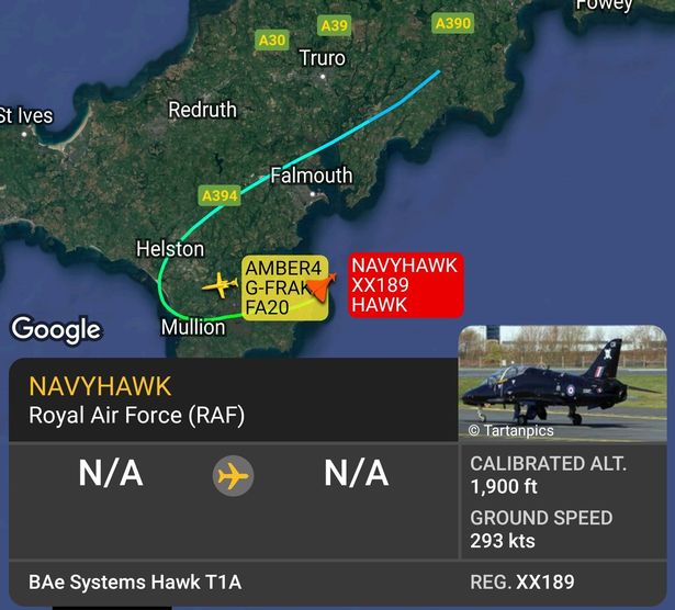 UK Royal Navy Hawk crash FR24